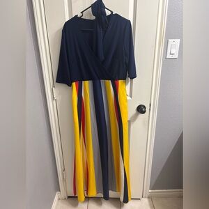 Colorful Striped Women's Dress